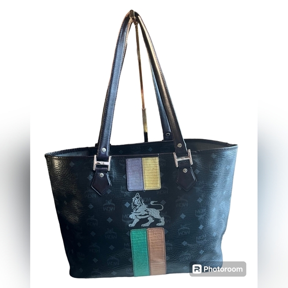 MCM Handbags - ✨️🖤 MCM black and Purple Lioness princess black Tote bag ✨️🖤